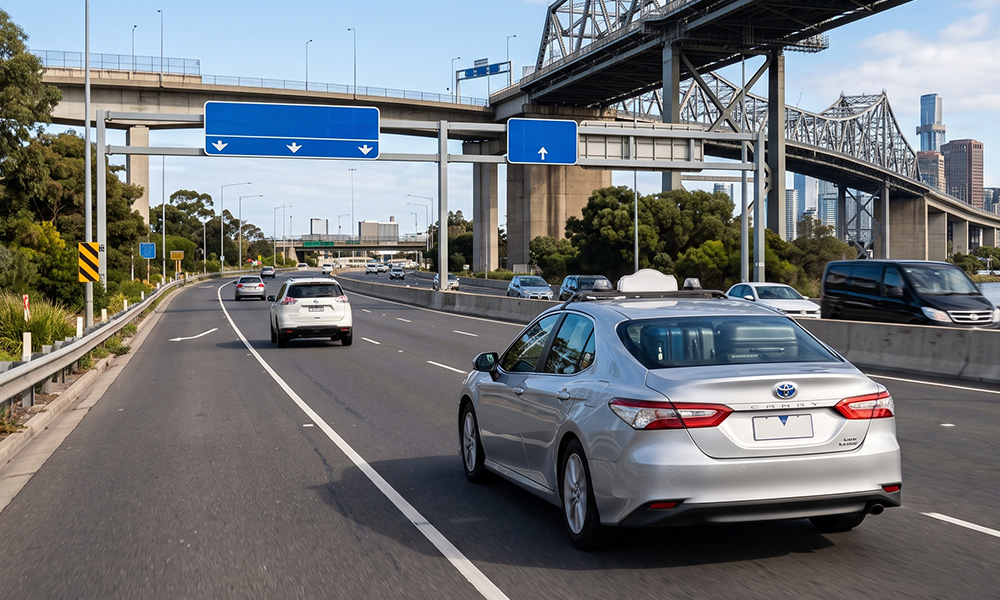 Taxi travelling from Port Melbourne to Melbourne Airport
